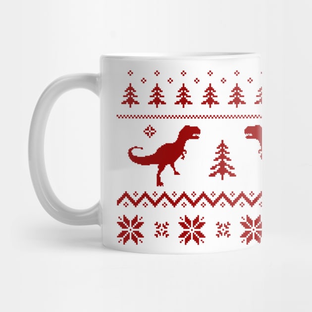 Christmas Ugly Sweater pattern dinosaur by Closeddoor